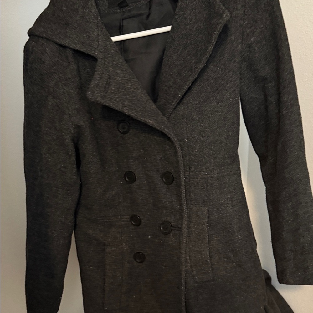 Express Charcoal Double-Breasted Pea Coat
